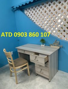 Bàn làm việc văn phòng có khóa hộc kéo min chống trầy cao cấp giá rẻ 1m21m màu đẹp