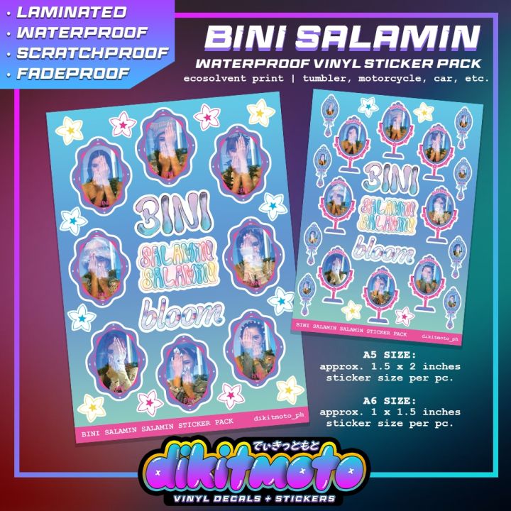 [dikitmoto] BINI SALAMIN SALAMIN STICKER PACK Aiah Colet Maloi Gwen ...