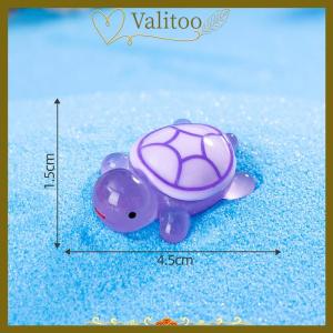 [Valitoo] Cute Cartoon Resin Luminous Turtle Ornament Cartoon Aquarium Fish Tank Miniature Desktop DIY Home Decoration Accessories Gifts