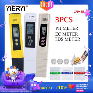 Yieryi Cập Nhật 1 Chiếc Đồng Hồ Đo Độ PH + 1 Chiếc TDS & Máy Đo Nhiệt Độ + 1 Chiếc TDS & Máy Kiểm Tra Chất Lượng Nước Đo Độ Dẫn Điện