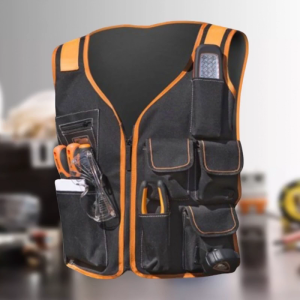 Safety Work Vest Tool Vest Maintenance Kit Multi-Pocket Vest Oxford Cloth Work Vest with Multi-Pockets Tool Holders