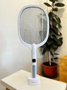 Authentic WELLUX Rechargeable Mosquito Swatter/Insect killer/with Purple Insect Attracting Light/Innovative Insect Swatter/Digital Battery Display Indicator