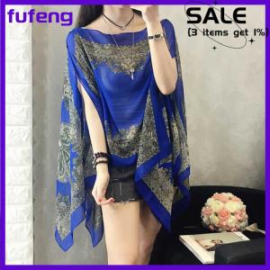 fufeng Summer Sun Protection Chiffon Printed Scarf Veil Scarf Polyester Shawls For Women Beach Silk Variable Decorative Shawl