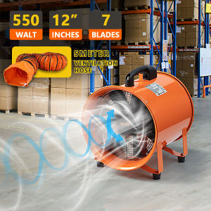 12"550W sky dancer blower foor blower power blower blower fan industrial Portable Ventilator Blower With air duct