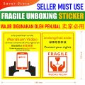 Saverstore Fragile Sticker Unboxing Sticker Unpacking Sticker Alert Sticker A6 Size Caution Sticker Warning Sticker. 