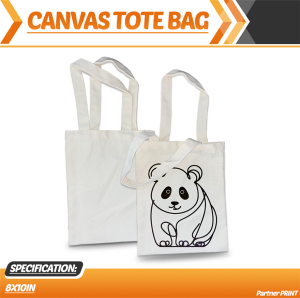 Partner Print - Vertical Canvas Tote Bag Eco Bag Plain Design (20x25cm)