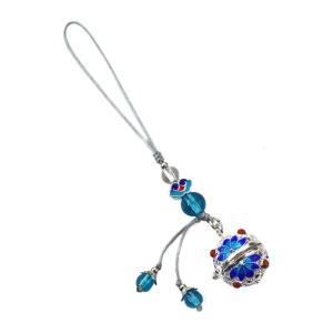 Unique Hollow Pendant Keychain Flower Pendant Rope Keychain Light Blue Keyring Womens Fashion Keyring Ornament