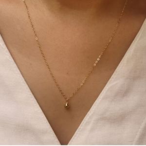DaVee 14K gold filled necklace classic small gold ball necklace