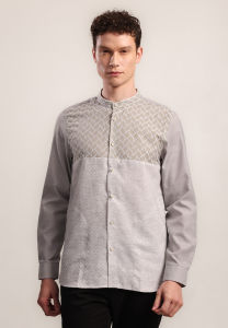 MOC Kemeja Koko Lengan Panjang Pria TIDORE - GREY