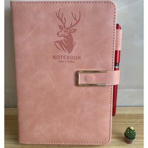 [Onhand]A5 Faux Leather Thick Business Notebook With Pen Magnetic Snap Diary Big 416-Pages Notepad