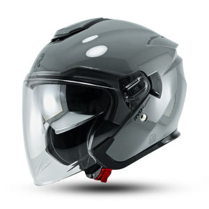 Rsix Revolt X Helm Half Face Solid Terbaru Double Visor Smoke Silver Keren SNI Motorcycle