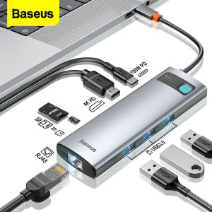 Baseus USB C HUB Type C to HDMI USB 3.0 PD Adapter SD TF slot RJ45 VGA 3.5mm Audio for MacBook Pro iPad Air 4 iPad Pro 2020 Laptop USB C Dock Station Splitter