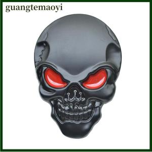 guangtemaoyi Skull Skeleton Head Skull 3D Kim Loại Xe Cơ Thể Sticker Tự Động Phía Sau Huy Hiệu Huy Hiệu Decal Chrome Và Màu Đen Cho Tự Động Xe Máy