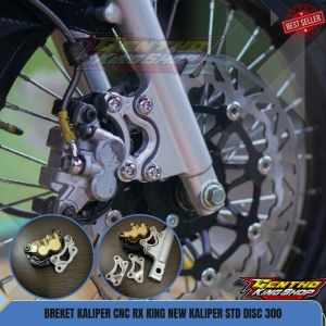 Briket Breket kaliper cnc RX-KING NEW 2piston KALIPER STANDAR pnp disk 300mm shock tahun muda