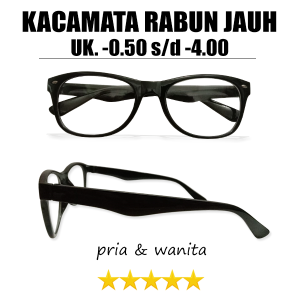 Kacamata Miopia Untuk Pria Wanita Remaja Dewasa Yang Mempunyai Rabun Mata Jarak Jauh (LENSA MINUS UKURAN 0.50 SAMPAI -4.00) Frame Ringan Awet Tebal- KOREA STYLE MINES MURAH