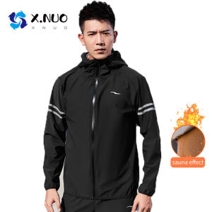 Áo Khoác Xông Hơi Nam X.NUO Sweatsuit Dải Phản Quang Quần Áo Tập Thể Dục Drop Shipping Phù Hợp Với Cơ Thể Bộ Đồ Chạy Bộ Thể Thao Giảm Cân