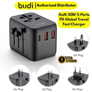 BUDI GaN 65W 5-Ports PD Global Travel Fast Charger