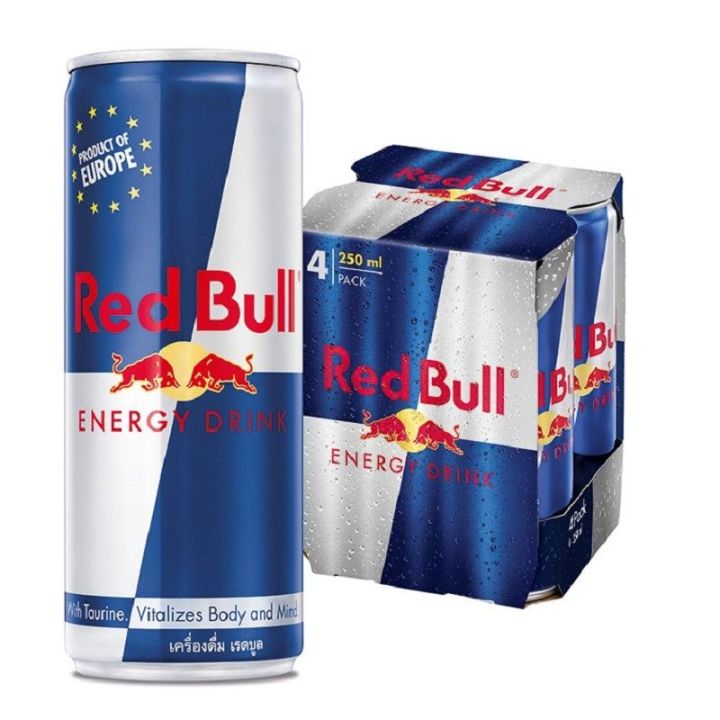 เรดบูล เครื่องดื่มชูกำลัง 250 มล. แพ็ค 4 กระป๋อง Red Bull Energy Drink ...