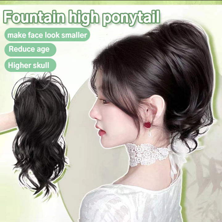 Short Curly Hair Wig Spice Girls Fountain Wig Natural HalfTied Wig