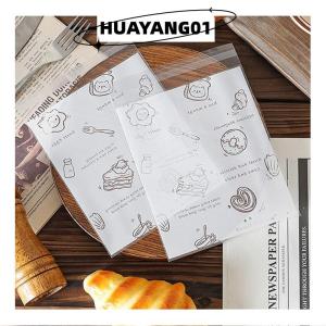 HUAYANG01 [HOT FASHION] 50pcs Self Adhesive Seal Plastic Bags For Bakery Packaging Croissant Party Handmade Biscuit Cookies Bread And Cake Packing