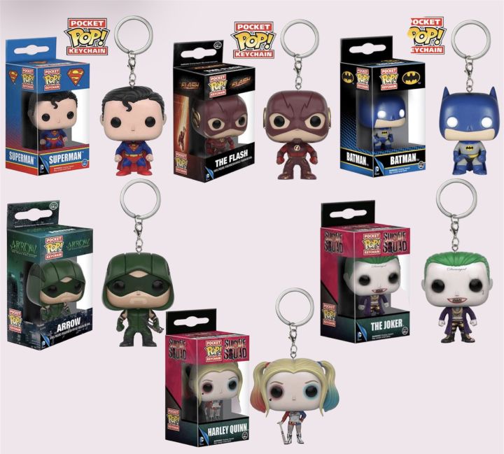 DC Pocket Pop Keychain (Superman, Batman, Arrow, The Flash, The