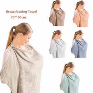 RGFV Adjustable Strap Breastfeeding Towel With Pockets Breathable Cotton Nursing Cover Cover Up Nursing Cloak Breastfeeding Shawl For Women