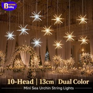 BERMA BABY Sea Urchin String Lights Set Ten Heads Hanging Starburst LED Wedding Party Ceiling Decor