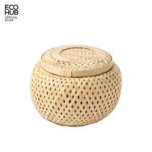 Hộp tre đan ECOHUB đan thủ công Hộp đựng trà / Bánh kẹo / Quà tặng (Size 10cm) | EH056