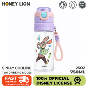 Disney 750ml Leakproof Kids Water Bottle Lightweight School Bottle with Strap Easy Carry for Backpack Outdoor Travel- HoneyLion