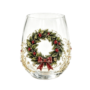 PHANT Santa Claus Christmas Wine Glass Reindeer 3D Embossed Xmas Glass Cup Festive Decor Snowman Raised Glassware Holiday Table Decor