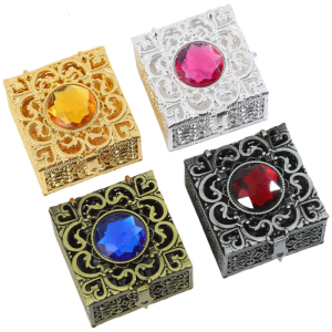 Portable Zinc Alloy Box Luxurious Gold Finish Box Portable Storage Holder For Special Occasions