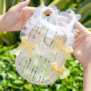 CHUN053634 Nơ ren Áo cho mèo và chó Thanh lịch Rỗng Áo cho thú cưng Dễ thương  Váy công chúa cho thú cưng Đồ dùng cho chó mèo