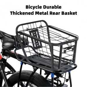 Bicycle Rear Basket Smooth Welding No Burrs Large Capacity Rear Rack Basket Strong Load-bearing