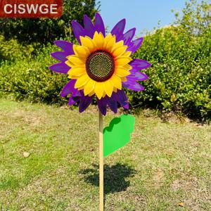 [COD] CISWGE SPORTS Colorful Sunflower Windmill Wind Turbine For Lawn Garden Party Decoration Outdoor Camping Picnic Garden Yard Decor