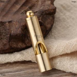 [COD] hegu Mini không thấm nước Pocket công cụ tinh khiết Brass handmade mặt dây chuyền thiết bị Survival Còi trọng tài whisle Keychain Brass còi