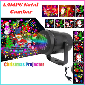 COD Cepat Lampu proyektor Natal Christmas LED projection light outdoor waterproof liburan proyeksi dekorasi / Outdoor 16 Pattern Waterproof 240V 5W - FL12V