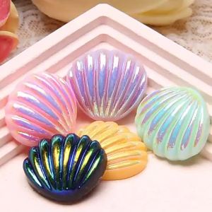 [Free Shipping]Flat-Bottomed Artificial Resin Pearl Shell DIY Hairpin Hole Shoe Buckle Accessories DIY Phone Case Headwear Shell