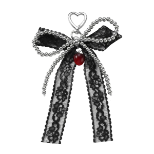 Retro Metal Bows Keychain With Delicate Beaded Detail Stylish Bag Charm For Women Accessories