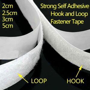 5Meters Strong Self-Adhesive Fastener Hook and Loop Tape Black White Nylon Sticker Tape Adhesive with Strong Glue Klittenband DIY