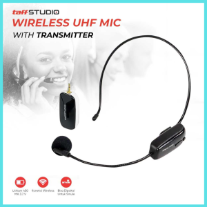 COD TaffSTUDIO Wireless Microphone UHF Call Center with Transmitter HX W002 / mic charger wisdom tanpa kabel ashley head set imam sholat berkualitas tahan lama murah