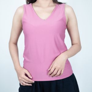 Tank top Tanktop Teng top Wanita Korea Jersey V neck All Size Jumbo Big Size Square Spandex Premium