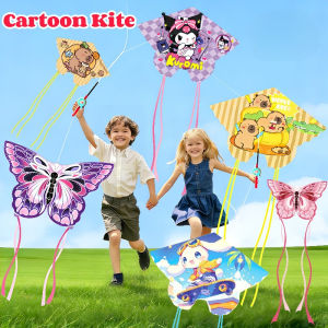 Allieuka Cartoon kite kids kite flying toy handle reel fabric matibay outdoor park gift easy fly