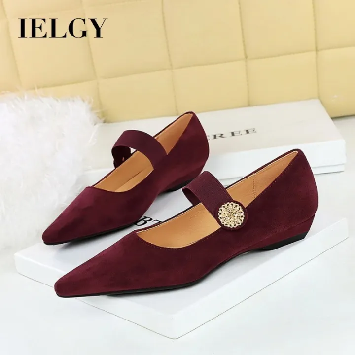 Ielgy phiên bản Hàn Quốc của Gót Thấp nêm đa năng da lộn nông kim loại ...