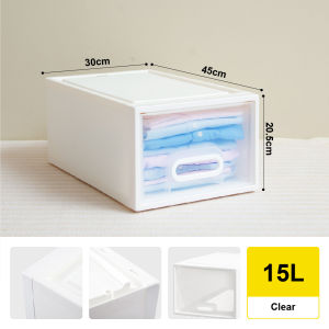 Citylife 15L Stackable Storage Drawer Plastic Container box Home Organizer Drawer Plastic Cabinet