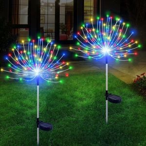 NEXTYOO Chống thấm nước Đèn LED hình pháo hoa năng lượng trời Đèn đường 8 Chế Độ Đèn sân vườn năng lượng trời LED Có thể điều chỉnh Đèn cảnh quan năng lượng trời Trang trí sân vườn
