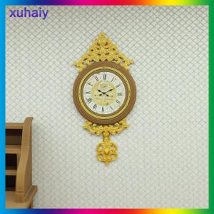 xuhaiy 1ชิ้นเฟอร์นิเจอร์จำลองสำหรับ1:12ของเล่นบ้านตุ๊กตานาฬิกาแขวนผนังสไตล์ยุโรปย้อนยุคขนาดเล็กอุปกรณ์ตกแต่งบ้านตุ๊กตา