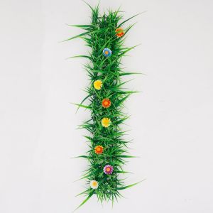 OPEAREY Green Grass Artificial Lawn With Flowers Turf Mat Partition Plant Wall Creative Multi-sizes Fake Green Plants Partition Decoration