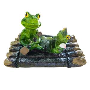 Cartoon Rowing Boating Turtles Frogs Garden Decors Waterproof Floating Art Piece For Pond Pools And Indoor Shelves