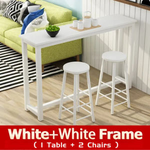 SiamHome Modern Long Bar Table 100/120/140cm Home Balcony Coffee Table High Bar Stool Chair Furniture Meja bar panjang 长台吧桌