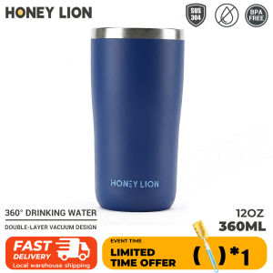 HoneyLion-Vacuum Insulated Car Tumbler 360ml 304 Stainless Steel Hot and Cold Cup Fits Cup Holder Leakproof Portable Mug